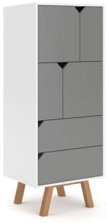 Kommode Edos in grau und weiß 57 x 140 cm