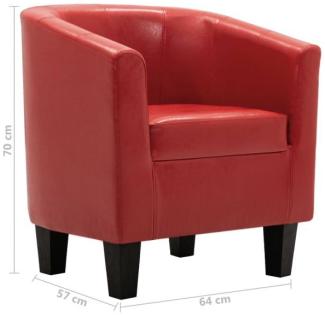 vidaXL Sessel mit Fußhocker Rot Kunstleder [248062]