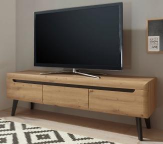 TV-Lowboard Ronson in Eiche Artisan und schwarz 160 x 50 cm