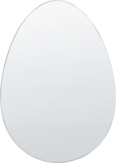 Wanspiegel Silber Glas Oval 50 x 70 cm Ei-Form Ohne Rahmen Rahmenlos Modern Deko Wanddeko für Wohnzimmer Schlafzimmer Bad