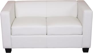 2er Sofa Couch Loungesofa Lille ~ Kunstleder, weiß