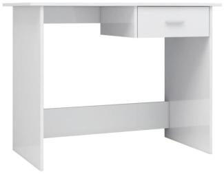 vidaXL Schreibtisch, Spanplatte Hochglanz-Weiß, 100 × 50 × 76 cm [800555]