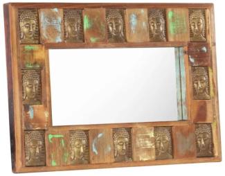 vidaXL Spiegel mit Buddha-Verzierung 80x50 cm Recyceltes Massivholz