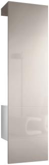 Vladon Garderobe Carlton Set 5, Garderobenset bestehend aus 1 Garderobenpaneel mit integrierter Tür und 1 Kleiderstange, Weiß matt/Sandgrau Hochglanz (52 x 193 x 35 cm)