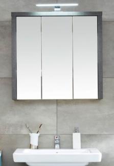 Badmöbel Spiegelschrank "Bay" Beton grau und Eiche Riviera 67 x 71 cm