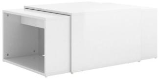vidaXL 3-tlg. Satztisch-Set Hochglanz-Weiß 60x60x30 cm