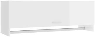vidaXL Kleiderschrank Hochglanz-Weiß 100x32,5x35 cm Spanplatte