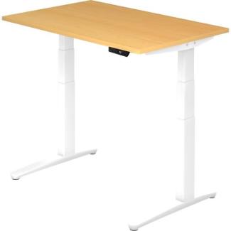 'XBHM12' Sitz-Steh-Schreibtisch elektrisch 120x80cm Buche Weiß