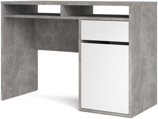 Plus Schreibtisch Set Beton Dekor weiß Hochglanz Tisch Arbeitstisch Bürotisch