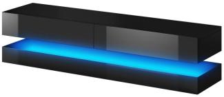 TV-Lowboard 'Bird' mit mit LED-Beleuchtung, schwarz Hochglanz, 140 cm