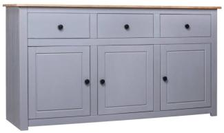 vidaXL Sideboard Grau 135 x 40 x 80 cm Massivholz Panama-Kiefer