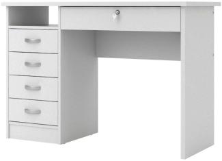 Schreibtisch Fula 5 Schubladen weiß