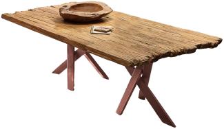 TABLES&CO Tisch 240x100 Teak Natur Metall Braun