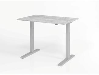 mcbuero. de Sitz-Steh-Schreibtisch elektrisch 120x80cm Beton/Silber