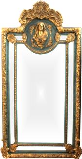 Herrschaftlicher Casa Padrino Barock Spiegel Grün Gold Maria Motiv - Barock Möbel Antik Stil