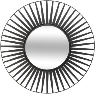 Runder Spiegel SUN, schwarzer Rahmen, Ø 50 cm