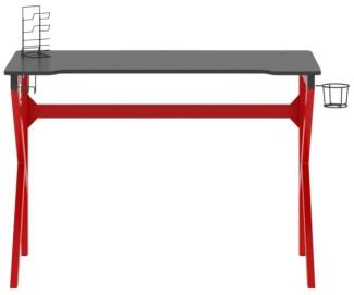 vidaXL Gaming Schreibtisch mit K-Gestell Schwarz und Rot 110x60x75 cm