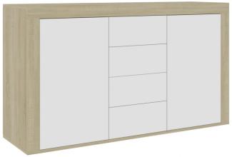 Sideboard Weiß Sonoma-Eiche 120x36x69 cm Holzwerkstoff