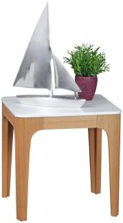 Beistelltisch Tisch MAGNUS 50x50 cm Weiss lackiert / Esche