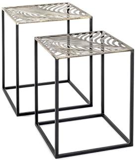 Beistelltisch Tisch Metall schwarz-antik bronze 2er Set