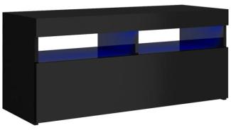 TV-Schrank mit LED-Leuchten Hochglanz-Schwarz 90x35x40 cm