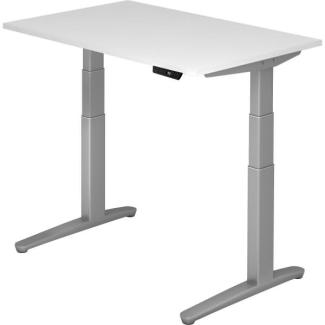 'XBHM12' Sitz-Steh-Schreibtisch elektrisch 120x80cm Weiß Silber