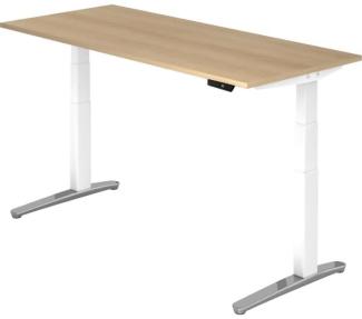 'XBHM19' Sitz-Steh-Schreibtisch elektrisch 180x80cm Eiche Weiß, poliert