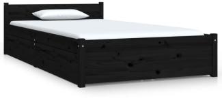 Bett mit Schubladen Schwarz 90x200 cm [3103487]