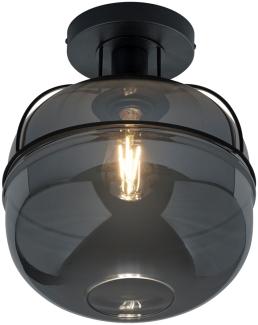LED Deckenleuchte Industrial Glasschirm in Rauchglas Optik Ø 28,5cm