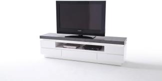 Lowboard ATLANTAS TV-Board in weiß matt und beton inkl. LED