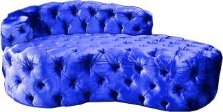 Casa Padrino Luxus Chesterfield Samt Chaiselongue Blau