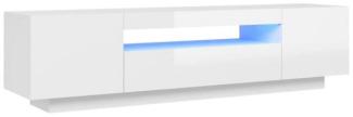 vidaXL TV-Schrank mit LED-Leuchten, Holz Hochglanz-Weiß, 160 x 35 x 40 cm