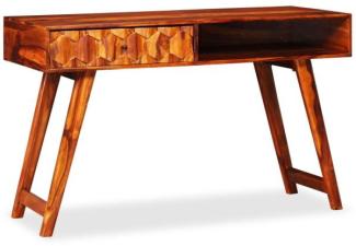 Schreibtisch mit einer Schublade, Massivholz braun, 118 x 50 x 76 cm
