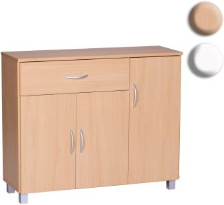 Design Sideboard JERRY 90 x 75 x 30 cm | Schränkchen mit 1 Schublade 3 Türen | Moderne Schlafzimmer Kommode | Anrichte Esszimmer | Schmaler Schuhschrank mit Schublade
