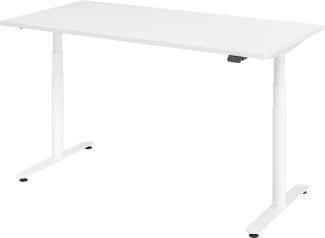 bümö® smarter Schreibtisch Serie-XDLR elektrisch höhenverstellbar mit App-Steuerung 160 x 80 cm in Weiß / Weiß