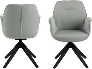 Esszimmerstuhl Armlehnen Stuhl Küchenstuhl Lounge Sessel Küche Textil Stoff grau
