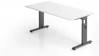 Schreibtisch C-Fuß 160x80cm Weiß-Graphit