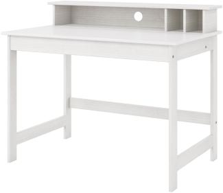 Schreibtisch 'Hirsa' in weiß, 3 offene Fächer