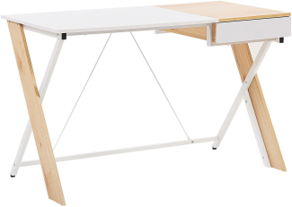 Schreibtisch heller Holzfarbton / weiß 120 x 60 cm HAMDEN