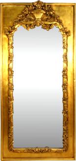 Casa Padrino Barock Wandspiegel Gold Antik Stil 85 x H. 190 cm - Prunkvoller Barock Spiegel mit wunderschönen Verzierungen