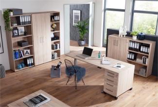 Möbel-Eins OFFICE ONE elektrisch höhenverstellbarer Schreibtisch / Stehtisch, Material Dekorspanplatte schwarz 180x80 cm weiss