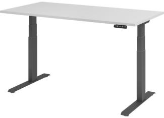 mcbuero. de Sitz-Steh-Schreibtisch elektrisch 160x80cm Grau/Silber