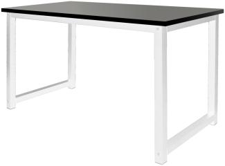 Schreibtisch 120x60x745 cm Schwarz/Weiß aus Holz mit Metallgestell