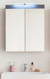 Spiegelschrank Amanda Hochglanz grau 60 cm mit LED Beleuchtung