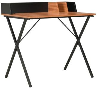 Schreibtisch, Spanplatte Schwarz/ Braun, 80 x 50 x 84 cm