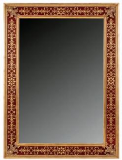 Casa Padrino Luxus Barock Spiegel Bordeauxrot / Gold - Rechteckiger Massivholz Wandspiegel im Barockstil - Barock Möbel - Erstklassische Qualität - Made in Italy