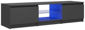 vidaXL TV-Schrank mit LED-Leuchten Grau 140x40x35,5 cm
