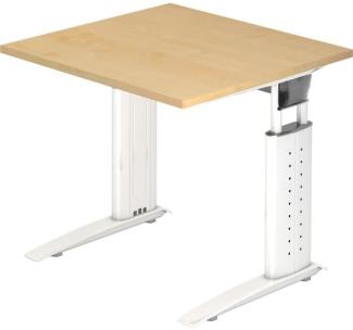 Schreibtisch US08 80x80cm Ahorn Gestellfarbe: Weiß