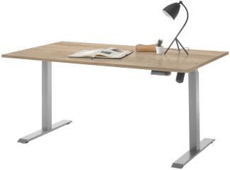 Schreibtisch "Lommel I" Sonoma/silber