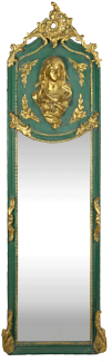 Casa Padrino Luxus Barock Wandspiegel Madonna Grün / Gold 55 x H. 175 cm - Massiv und Schwer - Antik Stil Spiegel